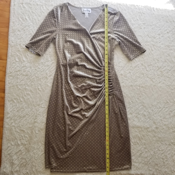 Joseph Ribkoff Studded Velour Side Cinched Dress Size 10 - Picture 13 of 16